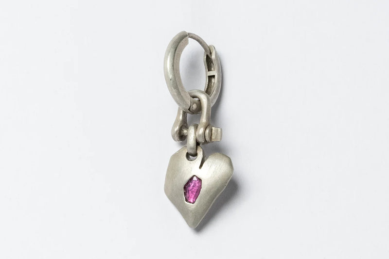Jazz's Solid Heart Earring (Extra Small, 0.2 CT, Ruby Slice, DA+RUB)