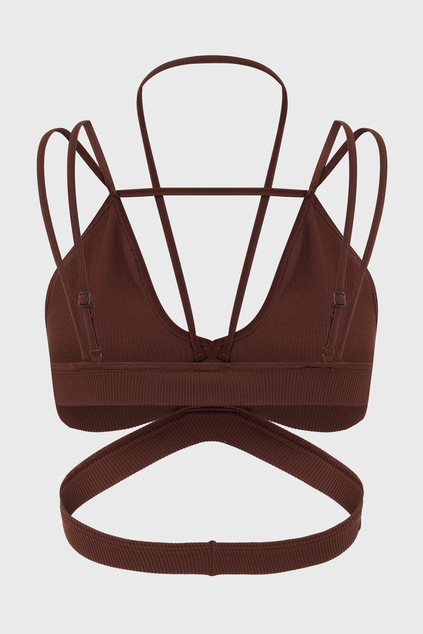 RIBBED JERSEY BRA WITH STRAP NUDE