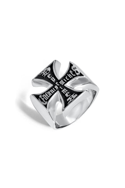アクセサリー enfants riches deprimes cross ring US9 ENFANTS RICHES DÉPRIMÉS Cross Silver Ring for Men | MR PORTER
