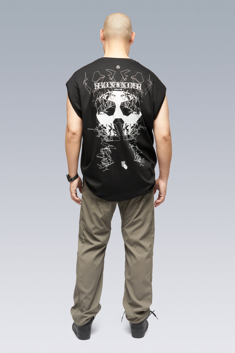 S25-PR-B 100% Cotton Mercerized Sleeveless T-shirt - Black