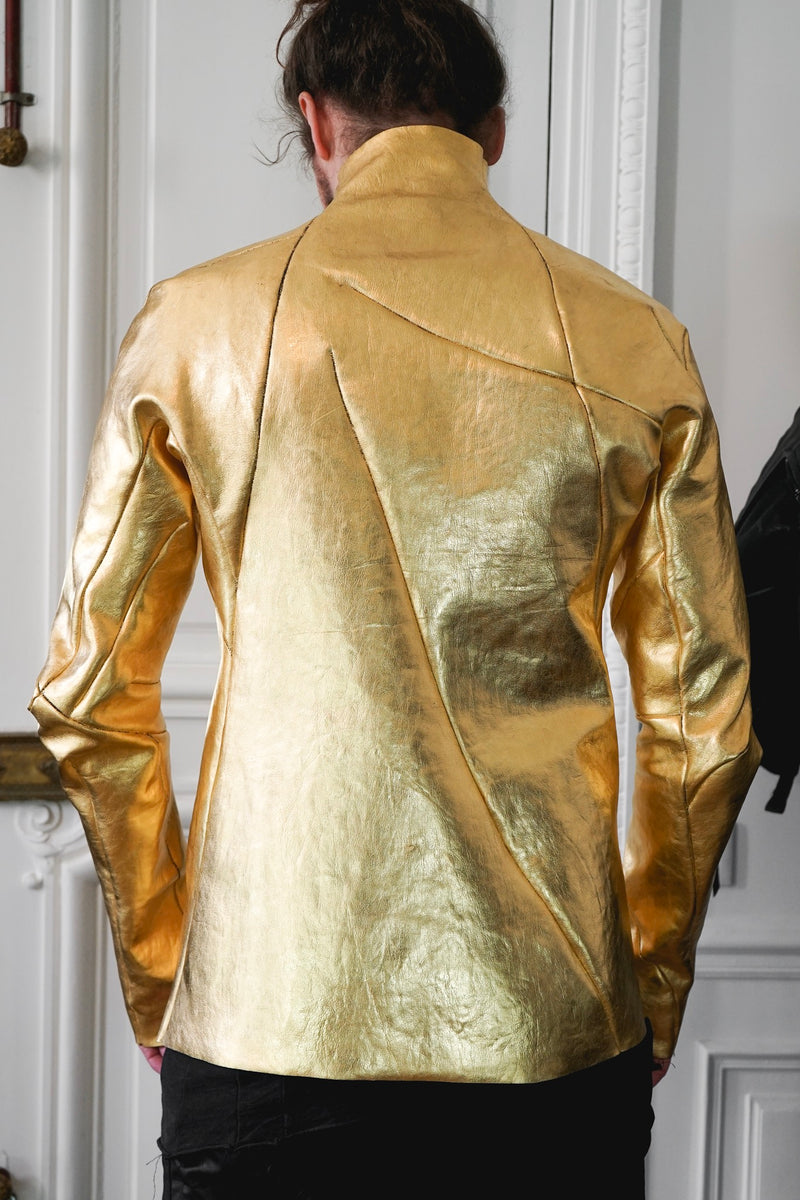 24K Gold Deconstructed Horse Leather Jacket