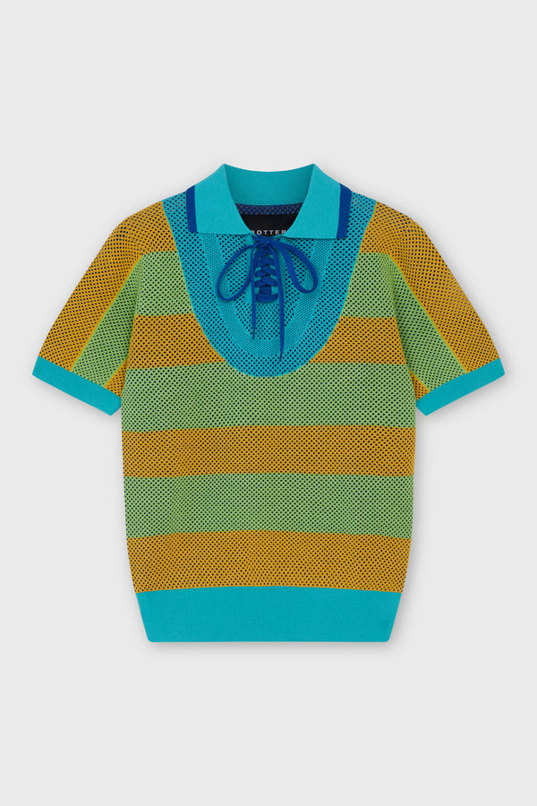KNITTED TECHNICAL POLO STRIPED