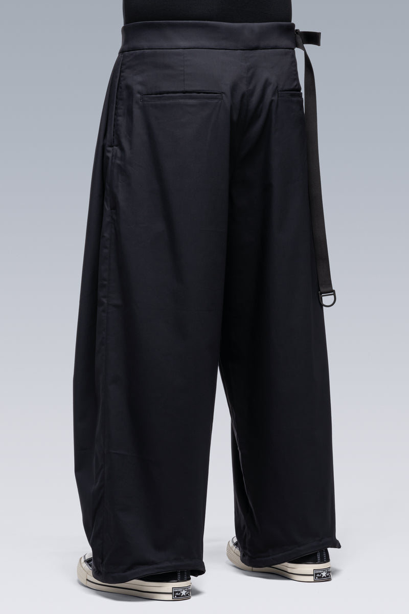 P48-CH Micro Twill Pleated Trouser - Black