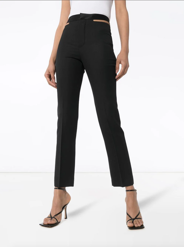 High waisted tailored trousers