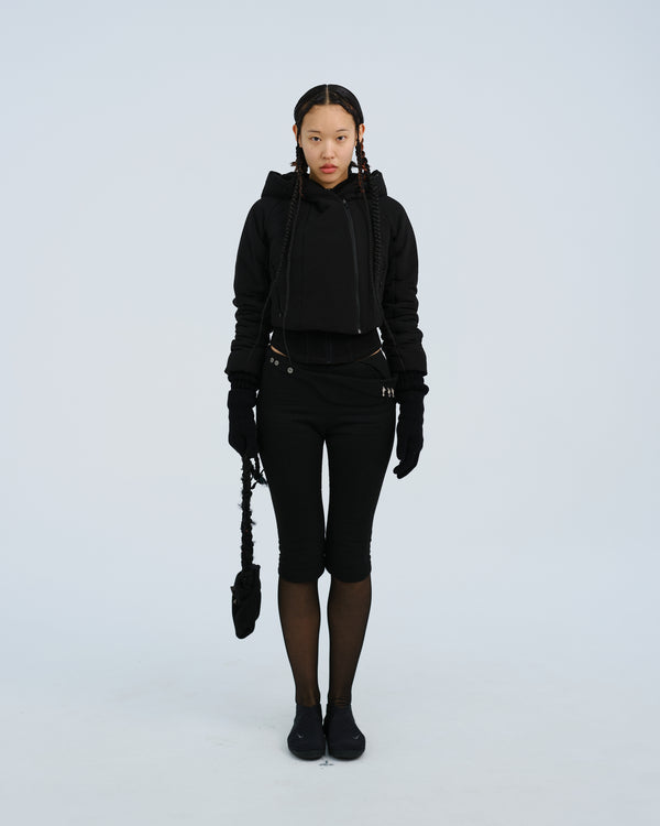 PADDED CROP JACKET w/ GLOVES BLACK