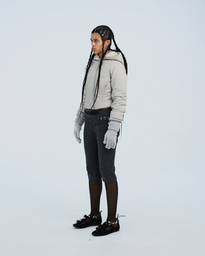 PADDED CROP JACKET w/ GLOVES FRENCH GREY