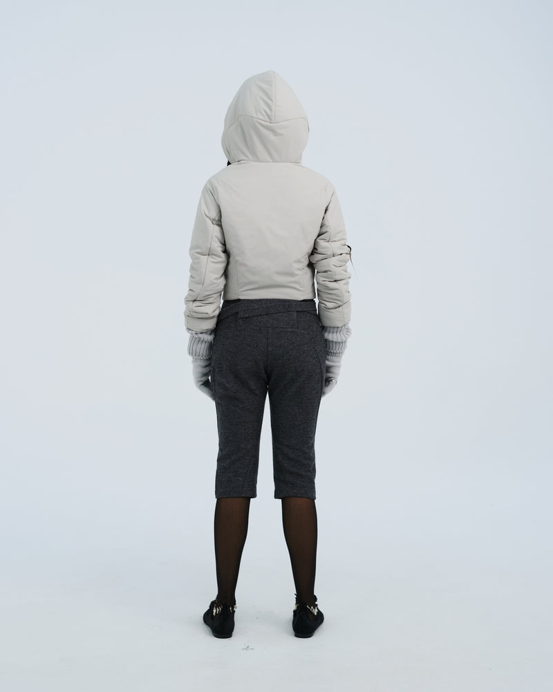 PADDED CROP JACKET w/ GLOVES FRENCH GREY