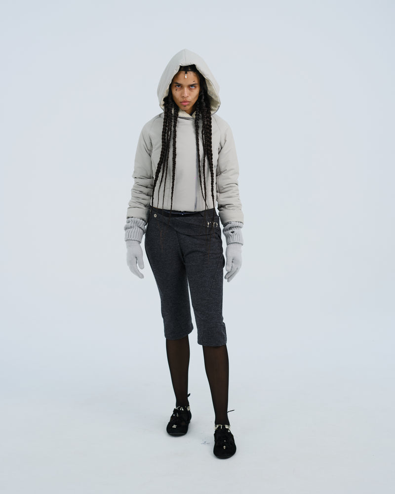 PADDED CROP JACKET w/ GLOVES FRENCH GREY