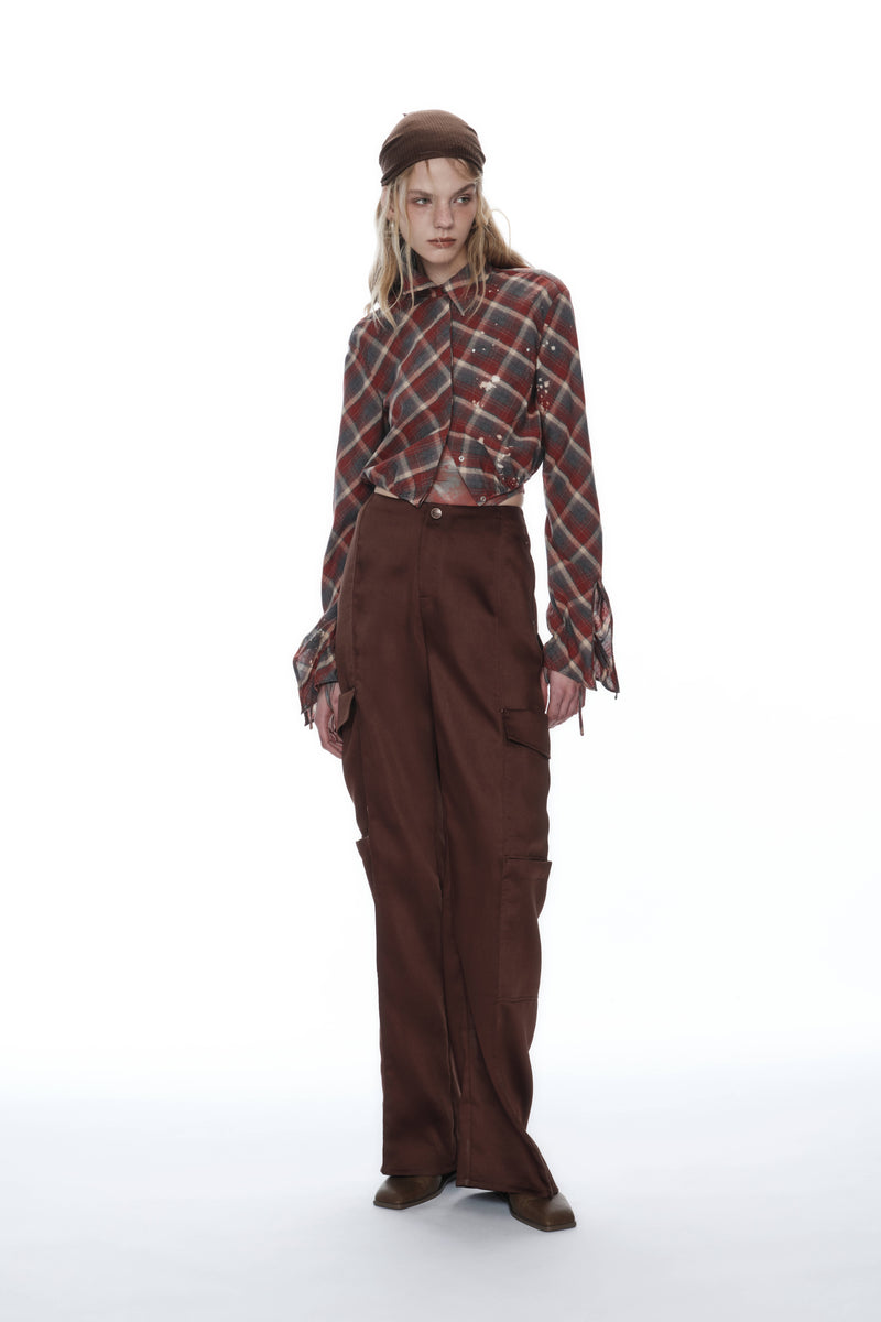 TAILORED STRAIGHTLEG CARGO PANTS REDDISH BROWN