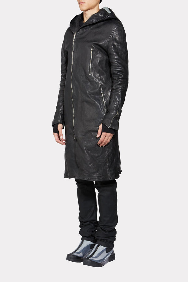 Hooded Horse Leather Coat