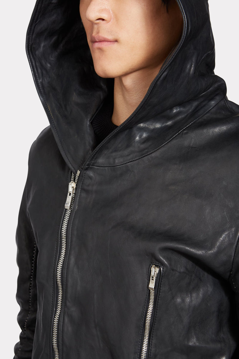 Hooded Horse Leather Coat
