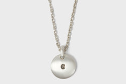 Disk Necklace (0.2 CT, Tiny Faceted Diamond Slab, 25mm)