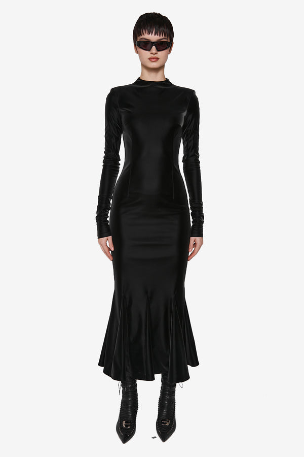 GOTH LATEX LONG DRESS