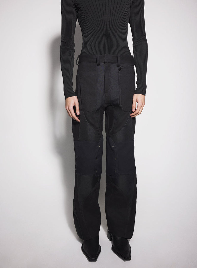 TECHNICAL FABRIC CARGO PANTS BLACK