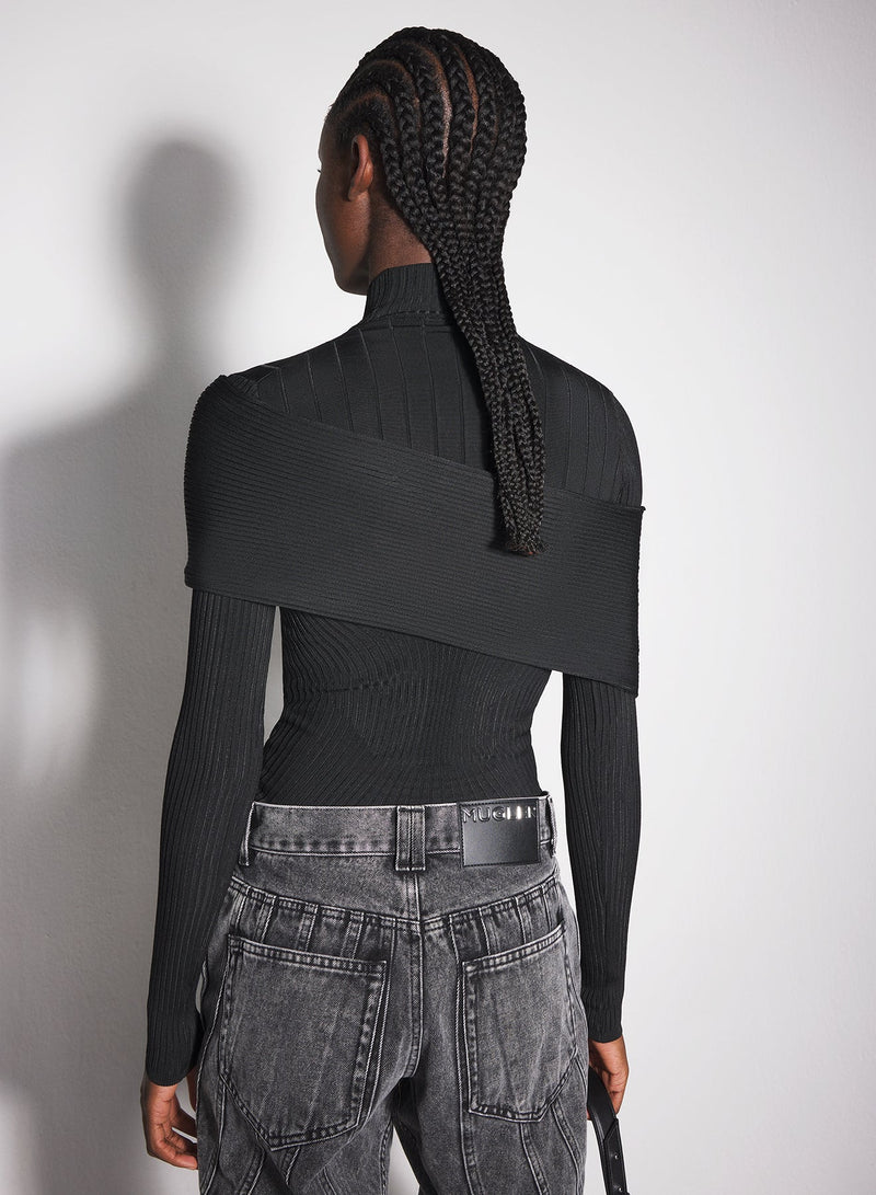 HIGHNECK SCULPTING KNIT TOP