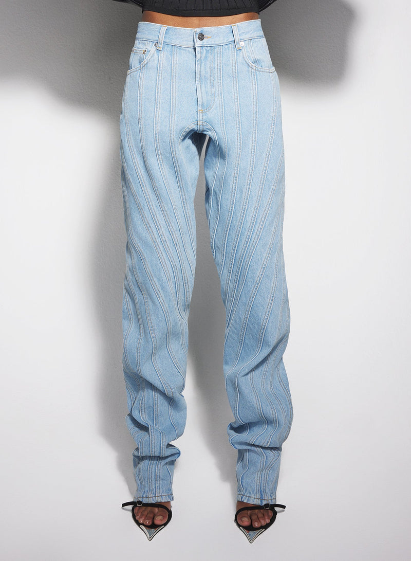 SPIRAL BAGGY JEANS BLUE