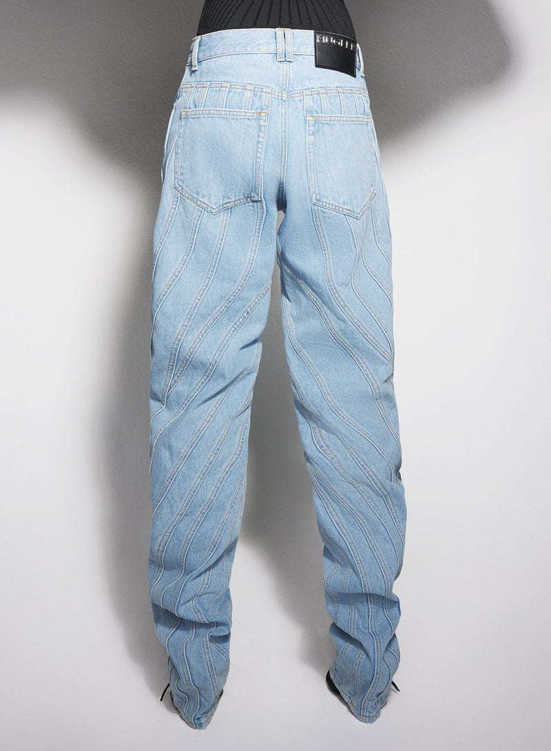 SPIRAL BAGGY JEANS BLUE