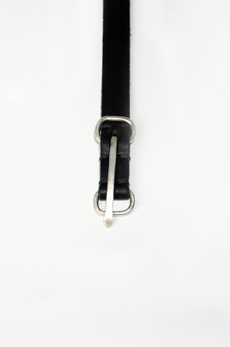 "+" STUDDED DOUBLE OVAL BUCKLE THIN BELT