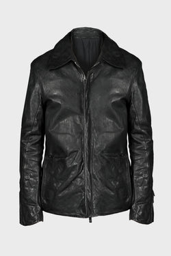 SHIRT COLLAR ZIP BLOUSON BLACK