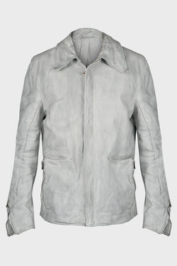 SHIRT COLLAR ZIP BLOUSON L.GREY