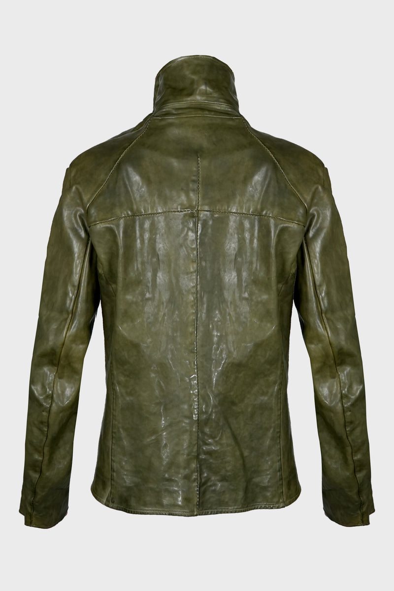 SHIRT COLLAR ZIP BLOUSON DIRTY D.OLIVE