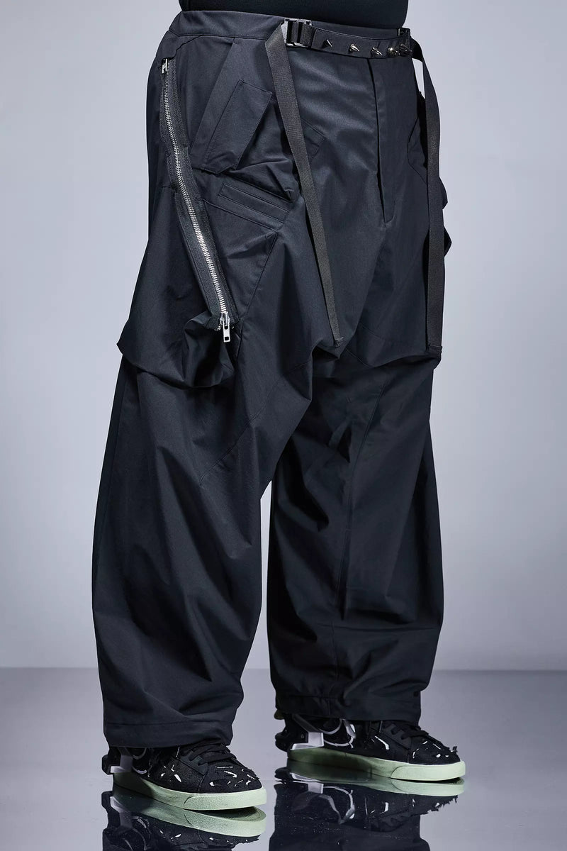 P30AL-E Encapsulated Nylon Ultrawide Drawcord Cargo Trouser - Black