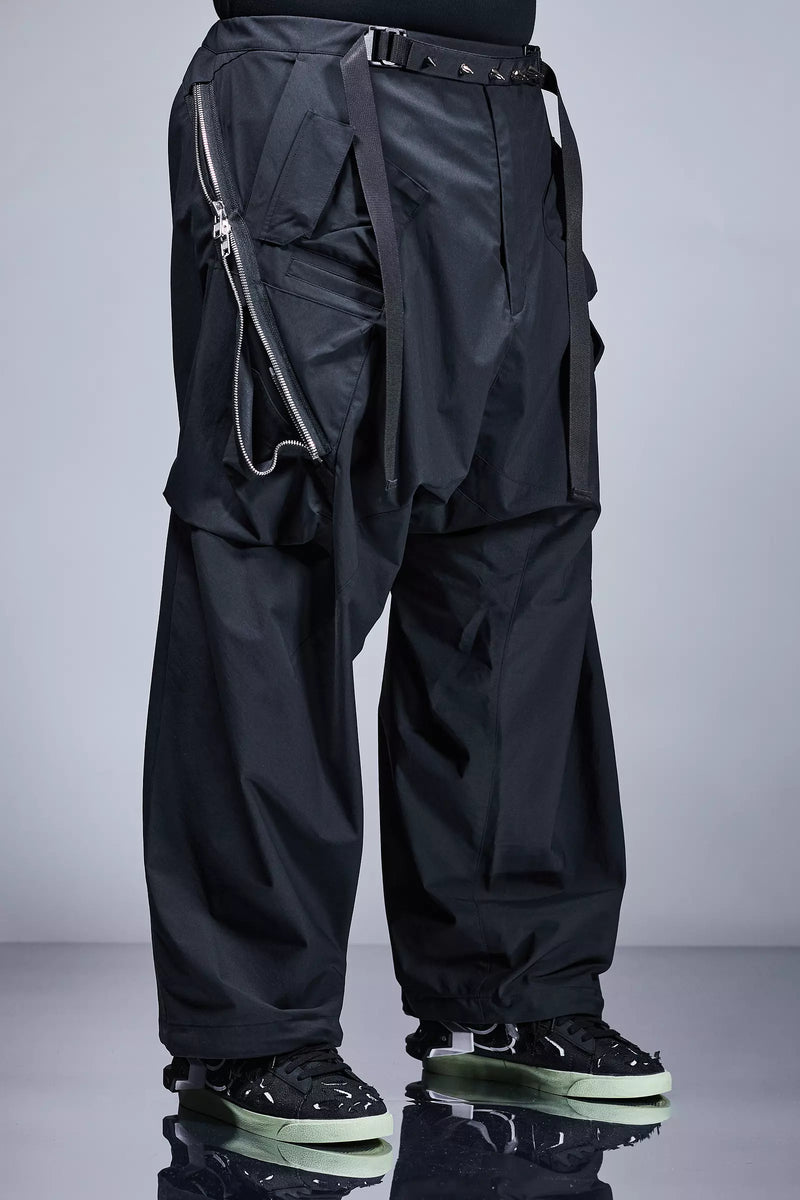 P30AL-E Encapsulated Nylon Ultrawide Drawcord Cargo Trouser - Black