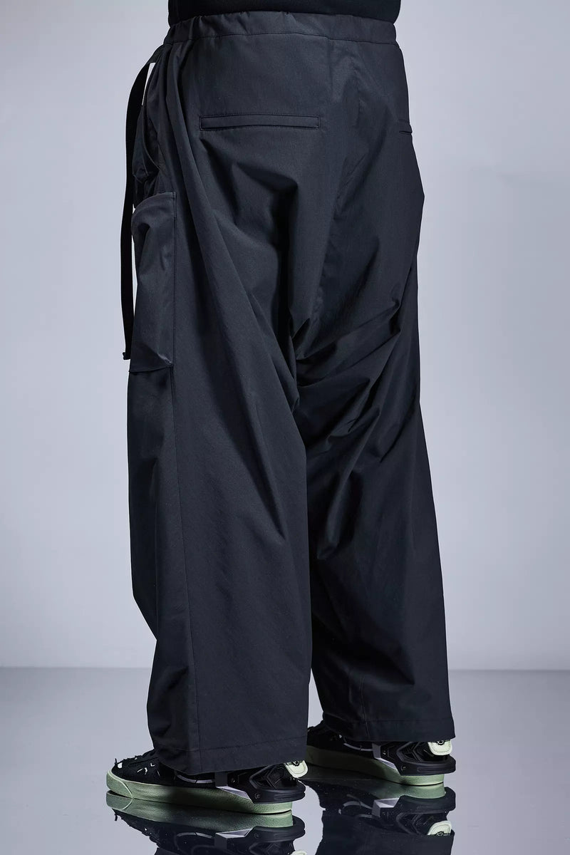 P30AL-E Encapsulated Nylon Ultrawide Drawcord Cargo Trouser - Black