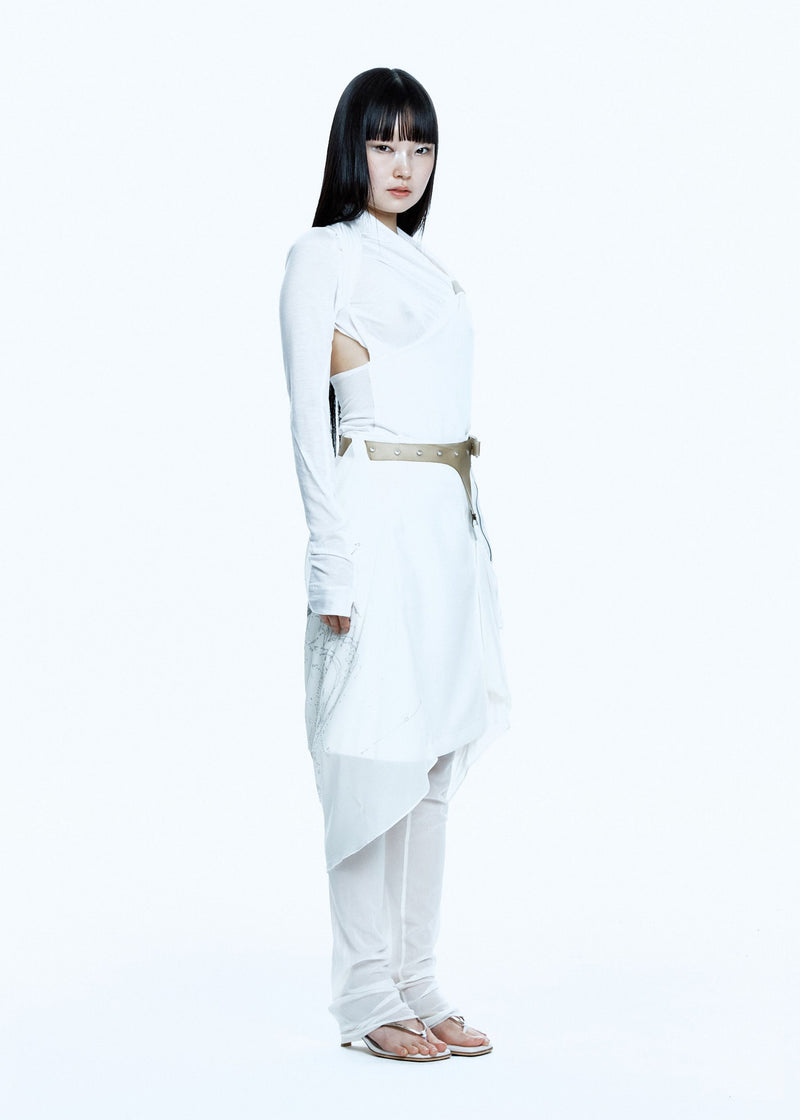 TIED LONG SLEEVE TOP WHITE