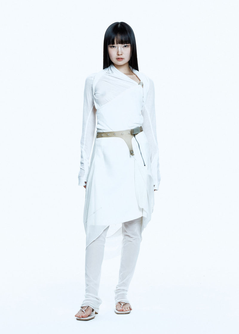 TIED LONG SLEEVE TOP WHITE