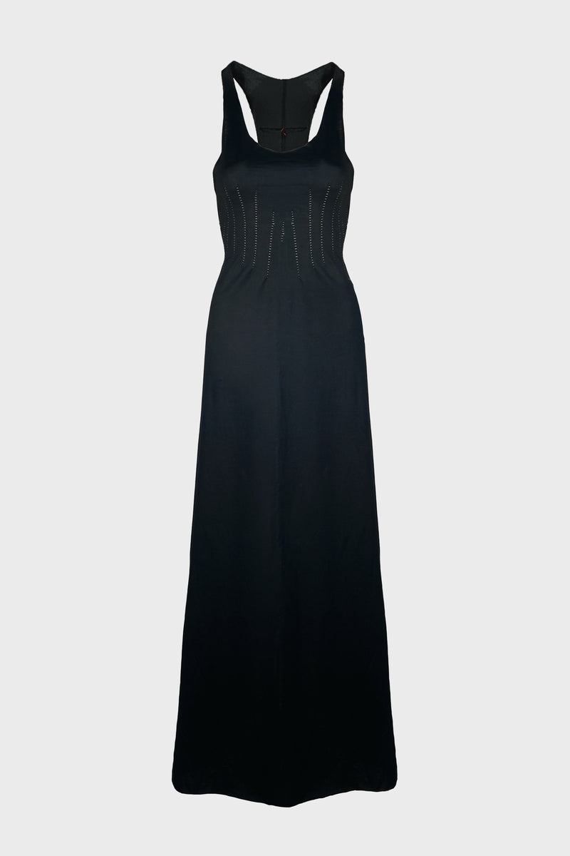 SCAR PLEATS LONG DRESS