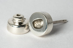Stud Earring (0.2 CT, Tiny Faceted Diamond Slab, PA+FCDIA)