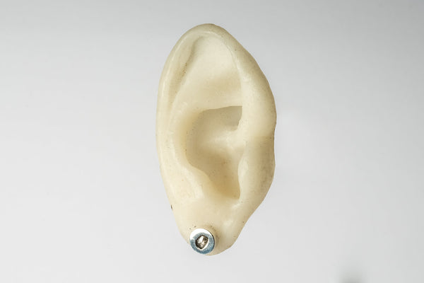 Stud Earring (0.2 CT, Tiny Faceted Diamond Slab, PA+FCDIA)