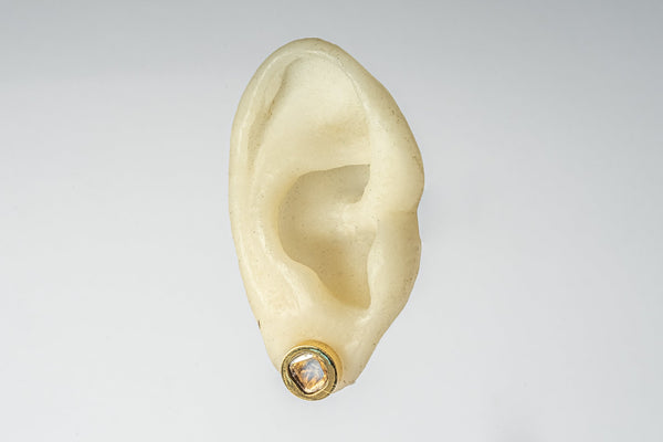 Stud Earring (0.6 CT, Diamond Slab, YGA+DIA)