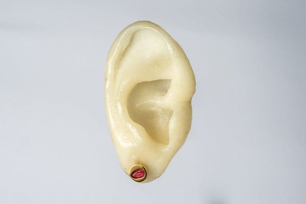 Stud Earring (0.2 CT, Ruby Slice, YGA+RUB)