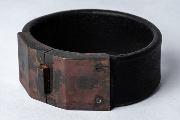 Box Lock Bracelet (Facet, Narrow, BLK+DR)
