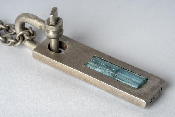 Plate Necklace (50cm, U-Bolt Var., Adaptation, Aquamarine, DA+AQU)