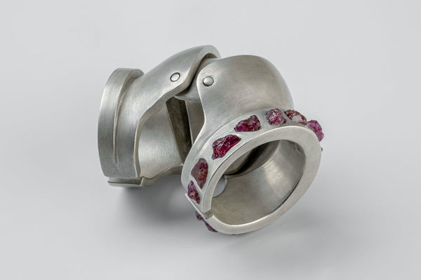 Parts of Four × Fangophilia - Joint Ring Bands (Ruby 7mm, Chunky, DA+DRUS)