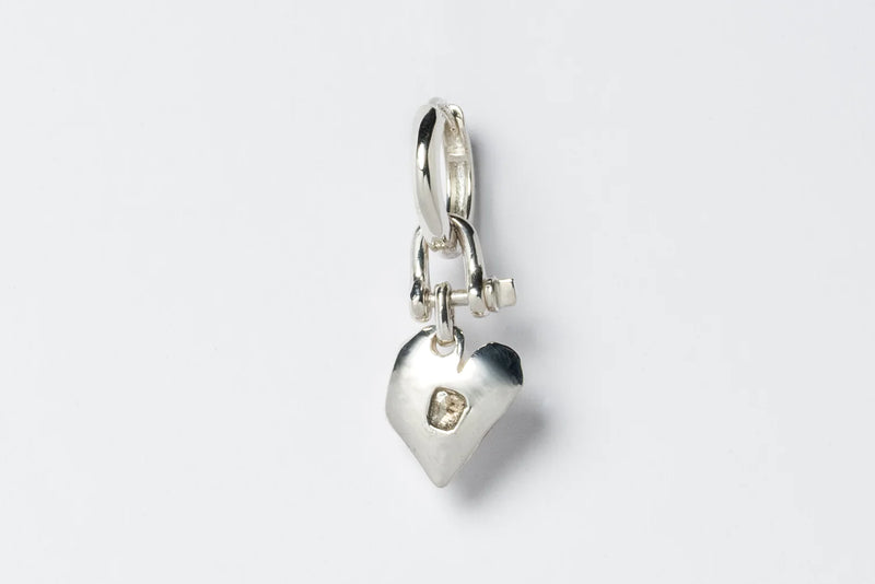 Jazz's Solid Heart Earring (Extra Small, 0.2 CT, Tiny Faceted Diamond Slab, PA+FCDIA)