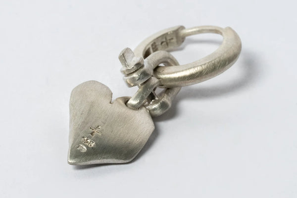 Jazz's Solid Heart Earring (Extra Small, 0.2 CT, Tiny Faceted Diamond Slab, MA+FCDIA)