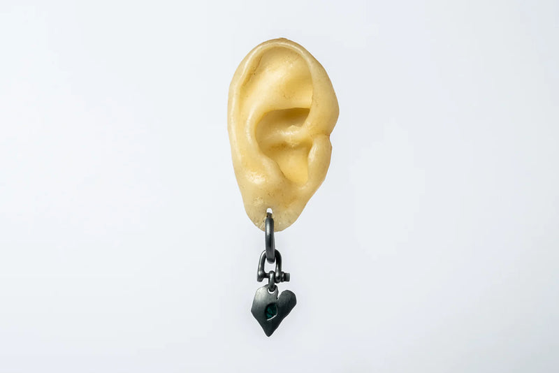 Jazz's Solid Heart Earring (Extra Small, 0.1 CT, Blue Diamond Slabs, KA+BDIA)