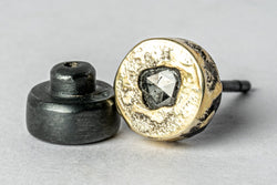 Stud Earring (Fuse, 0.2 CT, Tiny Faceted Diamond Slab, KA18K+FCDIA)