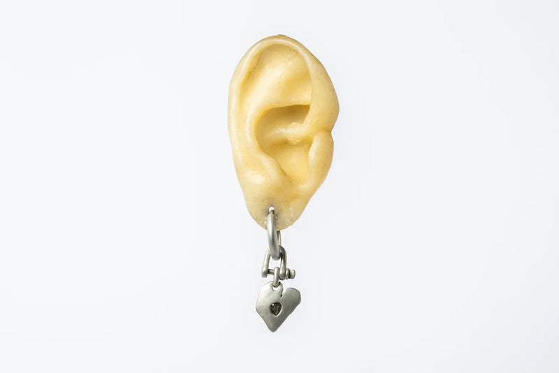 Jazz's Solid Heart Earring (Extra Small, 0.2 CT, Tiny Faceted Diamond Slab, DA+FCDIA)