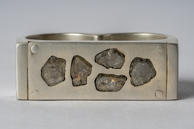 Plate Ring Double (1.60 CT, 5 Diamond Slabs, 17mm, DA+DIA)
