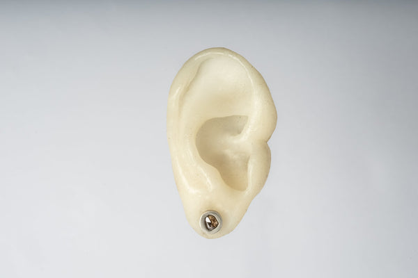 Stud Earring (0.2 CT, Tiny Faceted Diamond Slab, MA+FCDIA)