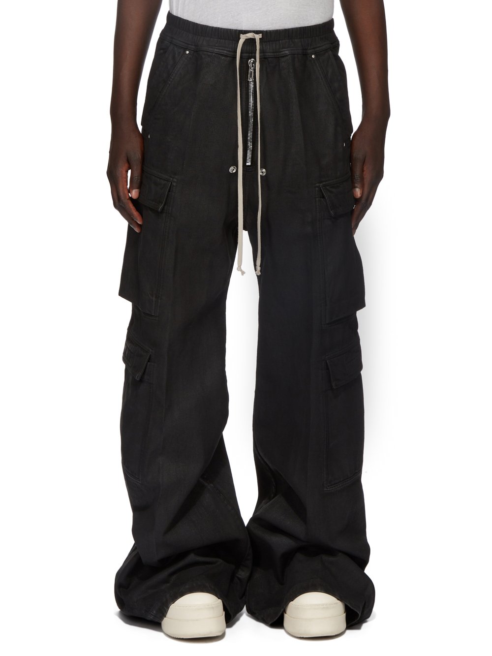 RICK OWENS DRKSHDW - DOUBLE CARGO JUMBO BELAS BLACK WAX