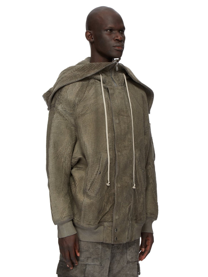 HOODED LONG BOMBER DUST