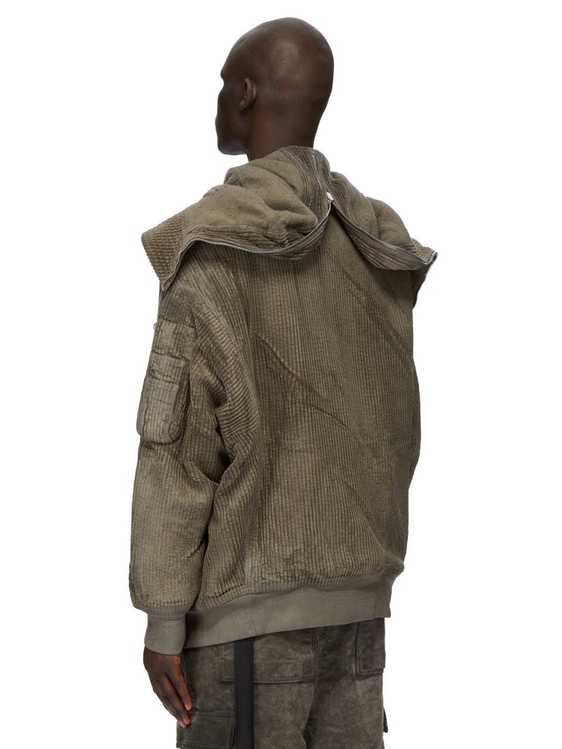 HOODED LONG BOMBER DUST