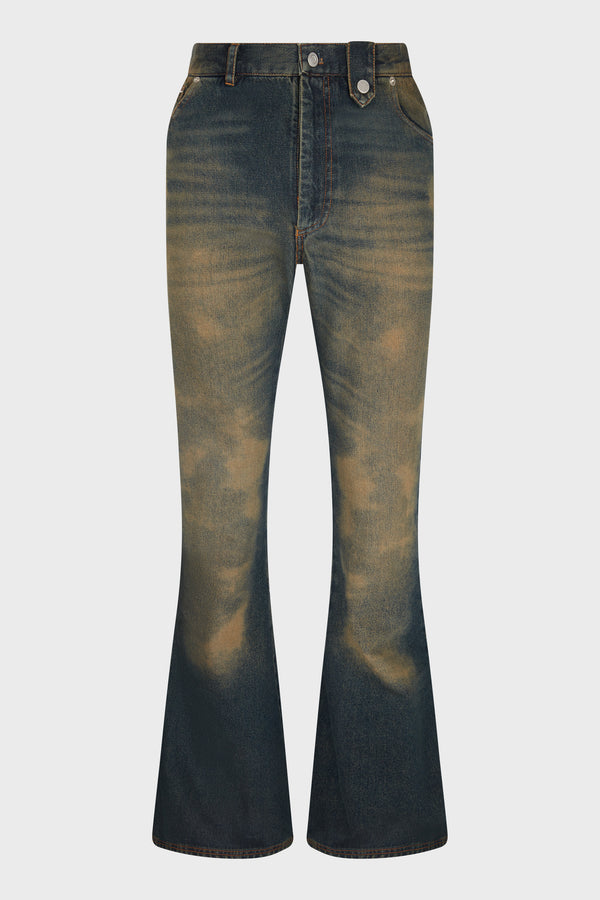 WIDE LEG JEANS BLUE DIRTY WASH
