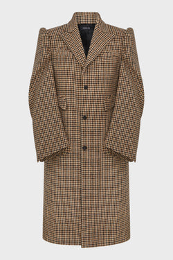 SCARF COAT HOUNDSTOOTH